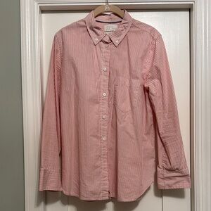 J.Crew Women’s Pink Stripe Classic Button Down